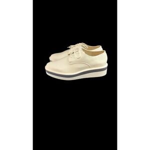 Womens Platform Oxfords Lace Up Shoes‎ Chunky Sole White Fashion Sneakers